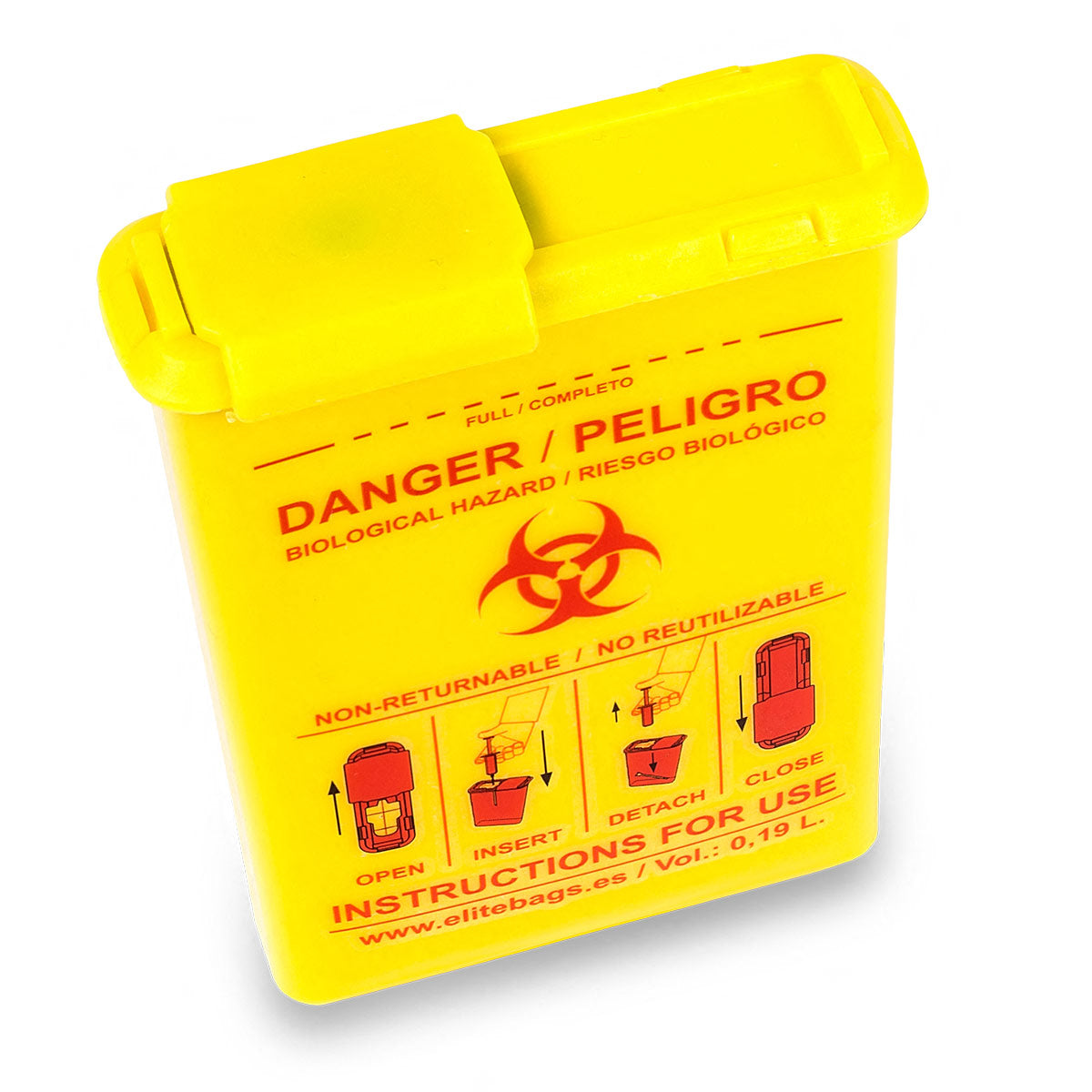 CONBIO'S Pocket-Sized Conotainer - Biocontaminated Material - Yellow - 