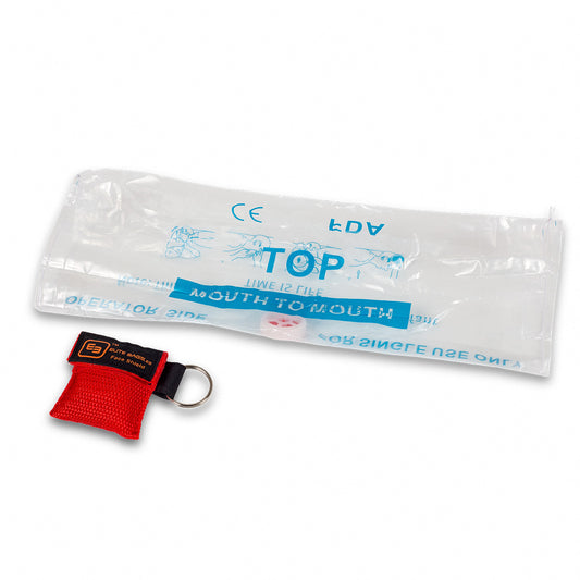 Key Ring CPR Mask Bag - Red - 