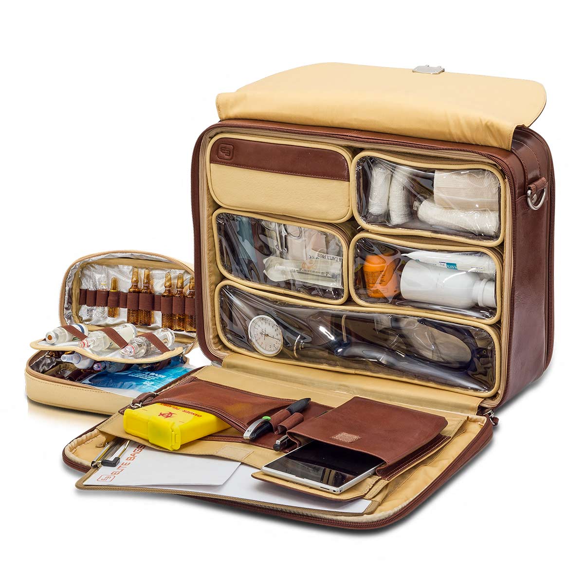 Elite Doctor’s Medical Bag – Brown Leather - 