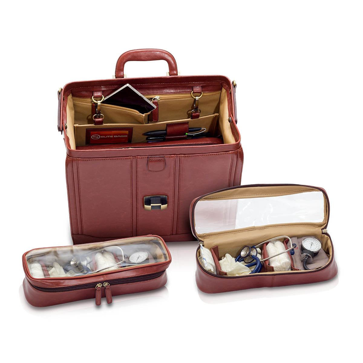 Elite Traditional Doctors Bag - Brown Leather - CLEARANCE - 