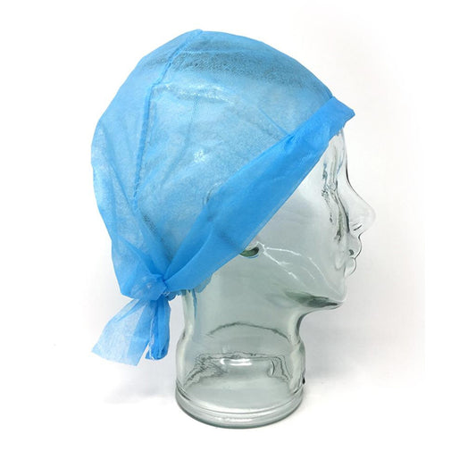 Blue Operating Cap with Ties - Pack of 100