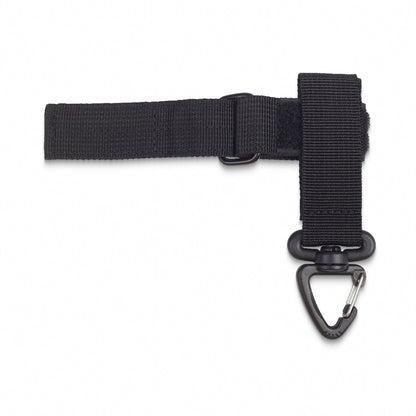 Glove Holder/Rope Accessory w/ Multi-Use Carabiner - Black Polyester - 