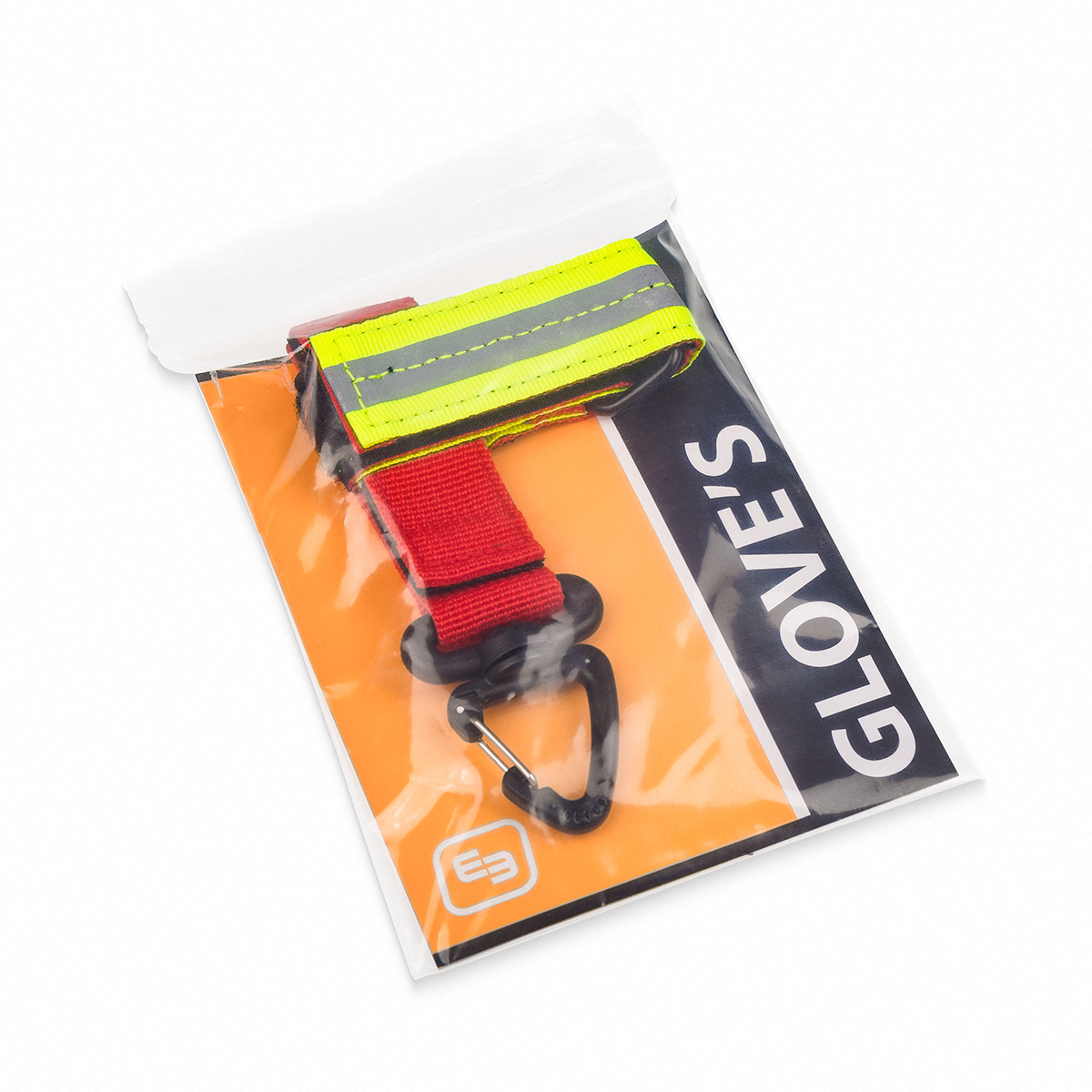 Glove Holder/Rope Accessory w/ Multi-Use Carabiner - Red Polyester - 