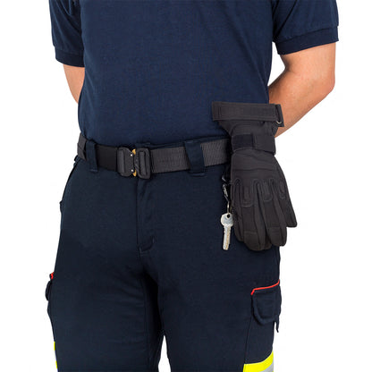 Glove Holder/Rope Accessory w/ Multi-Use Carabiner - Black Polyester - 