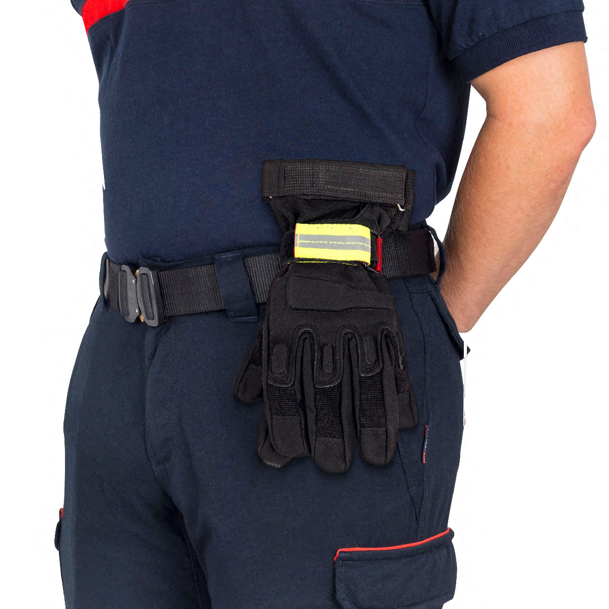 Glove Holder/Rope Accessory w/ Multi-Use Carabiner - Red Polyester - 