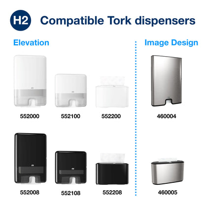 Tork Xpress® Compressed Soft Multifold Hand Towels White H2, Premium, 2-ply, M-fold, Large, 12 x 170 sheets, 100888 - 
