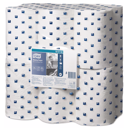 Tork White M1 Mini Centrefeed 1 Ply wiping Paper Roll 120M - Pack of 12 - 