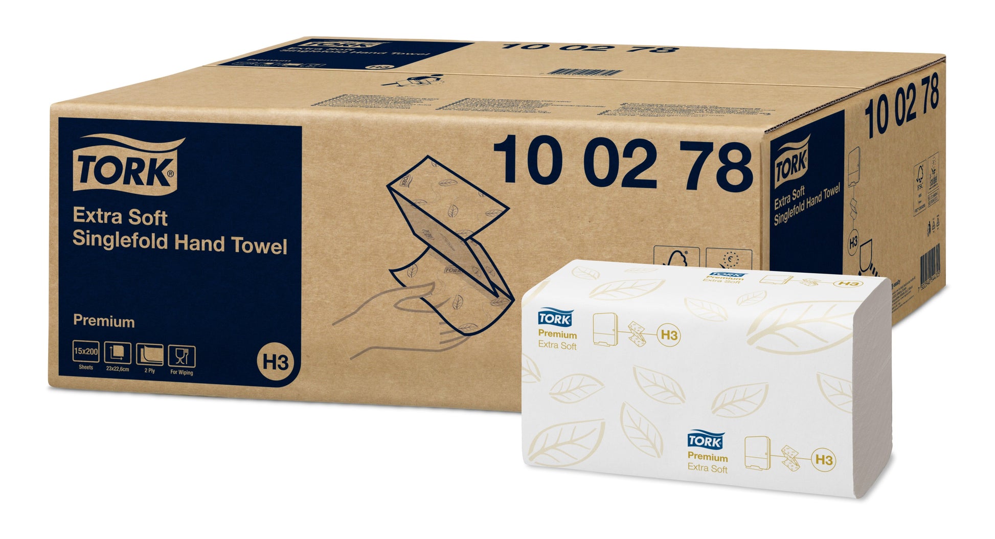 Tork Extra Soft Singlefold Hand Towel Premium 2Ply - 100278 - 3000 Towels - 