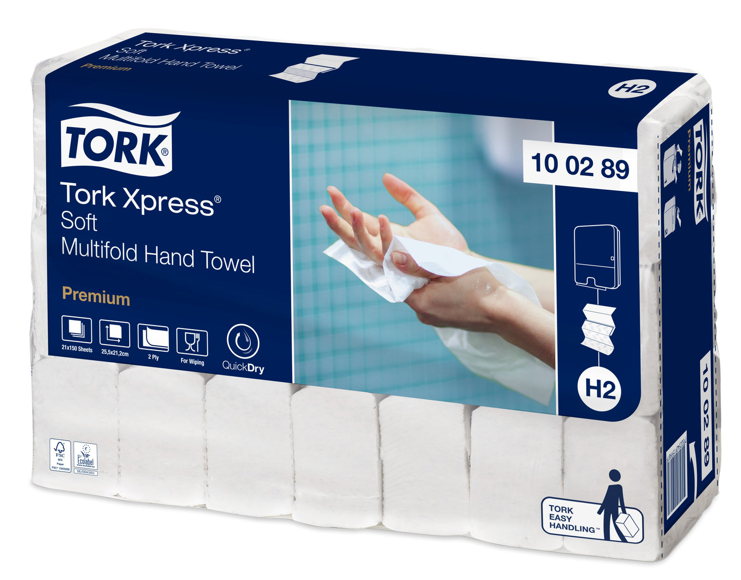 Tork Xpress Soft Multifold Hand Towel White - 2Ply - 100289 - 21 x 150 Sheets - 