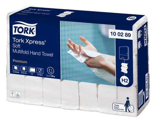Tork Xpress Soft Multifold Hand Towel White - 2Ply - 100289 - 21 x 150 Sheets - 