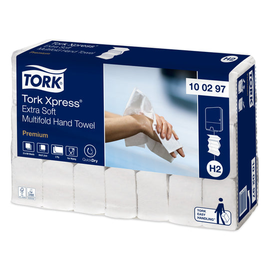 Tork Xpress Extra Soft Multifold Hand Towel Premium 2Ply - 100297 - Case of 21 x 100 Sheets - 