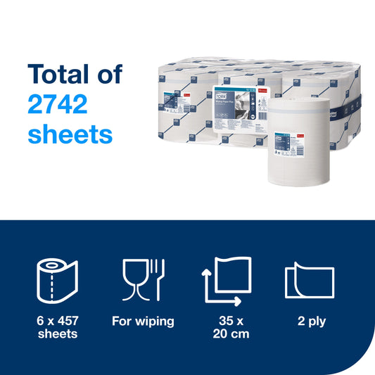 Tork Centrefeed Wiping Paper Plus White M2 x 6 - 