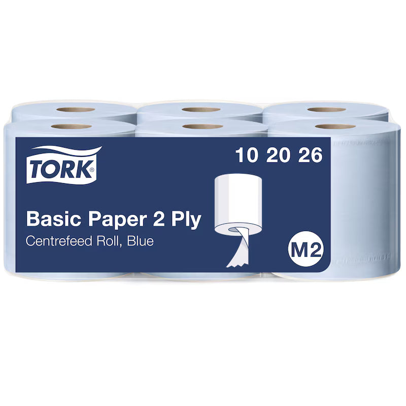 Tork Basic Centrefeed Wiping Paper Blue 2 ply 130m x 6