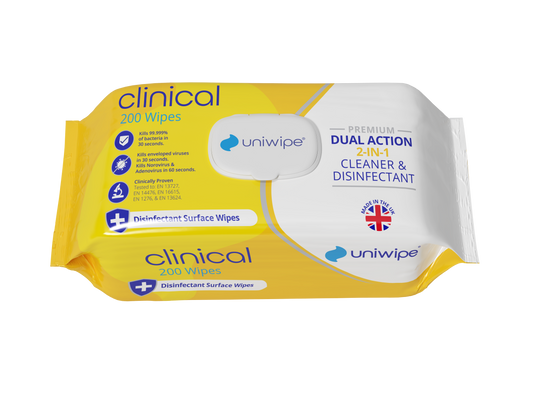 Uniwipe Clinical Midi Disinfectant Surface Wipes - Pack Of 200