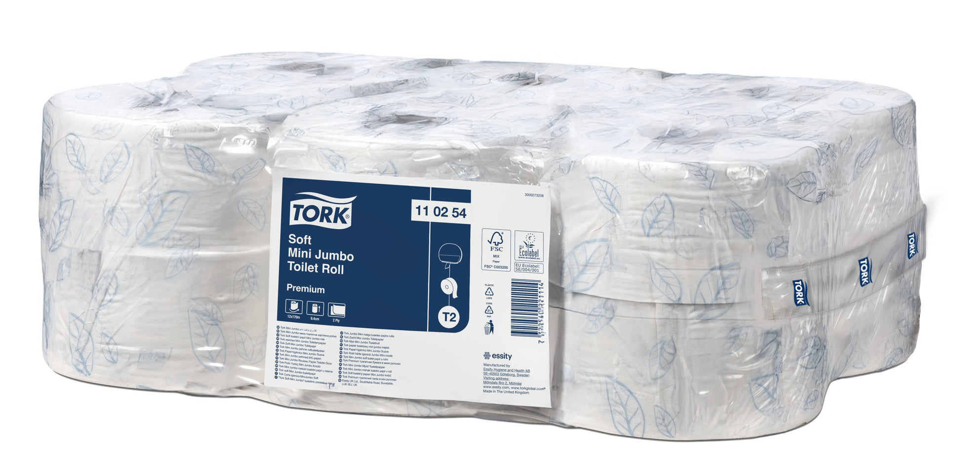 Tork Soft Mini Jumbo Toilet Roll Premium 2Ply - 110254 - Case of 12 x 170m - 