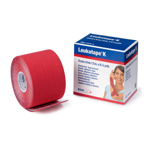 Leukotape® Kinesiology Tape 5cm x 5m - Red Pack of 5 - BSN
