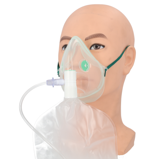 High concentration adult EcoLite oxygen mask + tubing 2.1m - Single - 