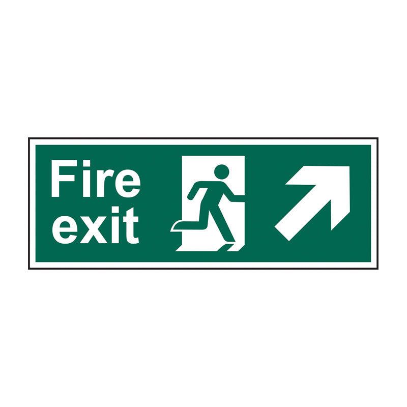 Fire Exit Sign - Man Running with Arrow Right Up - Vinyl - Safety First Aid