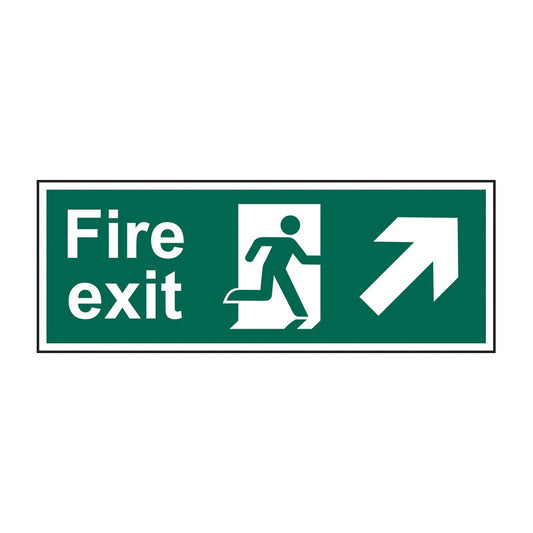 Fire Exit Sign - Man Running with Arrow Right Up - Vinyl - Safety First Aid