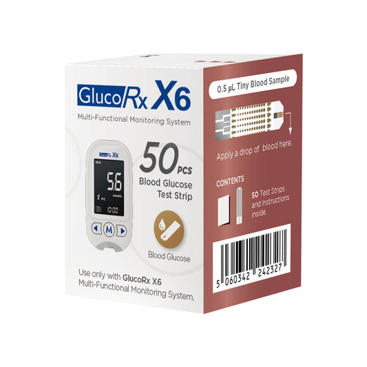 GlucoRx X6 Glucose Test Strips X 50 - 