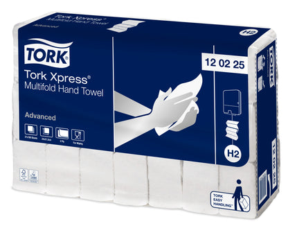 Tork Xpress Multifold Hand Towel White 2Ply - 120225 - Case of 21 x 180m - 3780 Towels - 