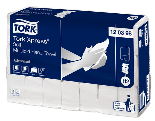 Tork Soft Multifold Hand Towel 2Ply - 130289 - Case of 21 x 180 Sheets - 