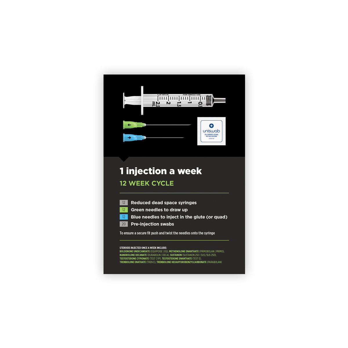 Steroid 12 Week Cycle Kit- 12 Syringes - Exchange Supplies