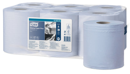 Tork Universal Centrefeed Blue Wiper Roll 2Ply - 128207 - Case of 6 Rolls - 20cm x 157.5m - 