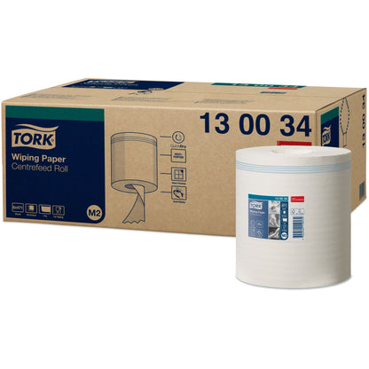Tork Universal Centrefeed Wiping Paper 1Ply - 130034 - Case of 6 Rolls - 19cm x 165m - 