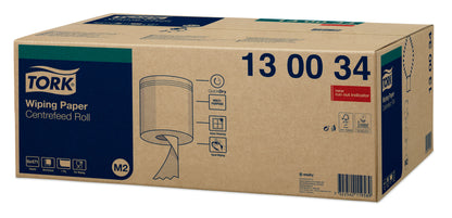 Tork Universal Centrefeed Wiping Paper 1Ply - 130034 - Case of 6 Rolls - 19cm x 165m - 