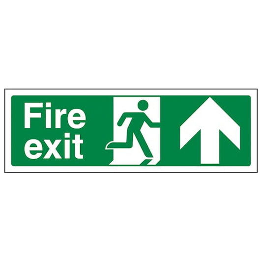 Fire Exit Sign - Man Running with Arrow Up - Vinyl - Safety First Aid