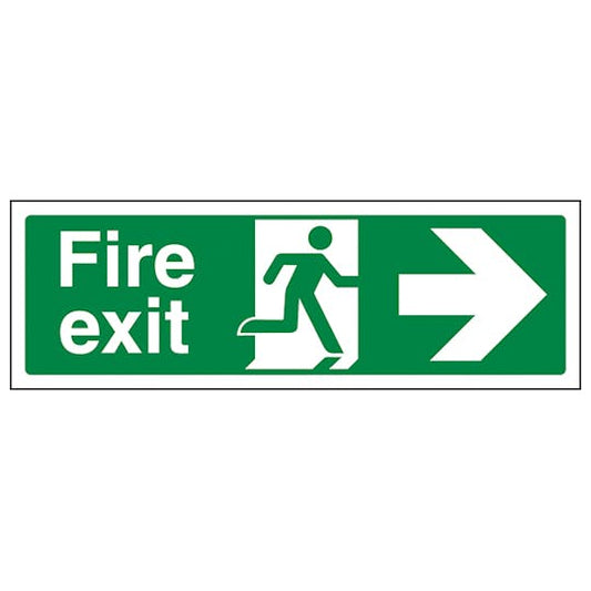 Fire Exit Sign - Man Running with Arrow Right - Vinyl - Safety First Aid