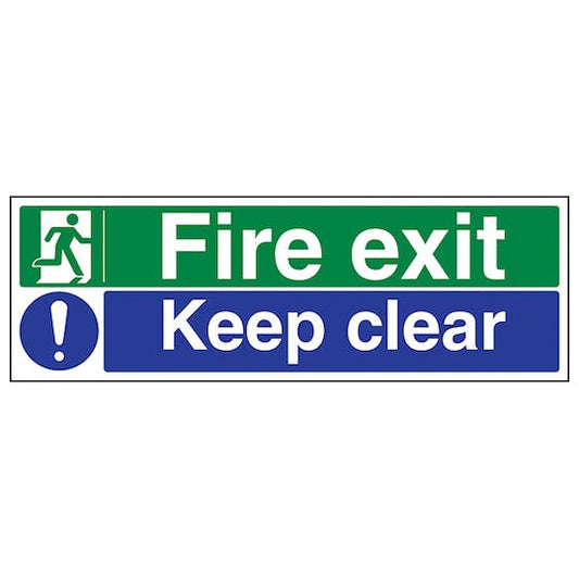 Fire exit - keep clear - Vinyl  EOL - Reliance