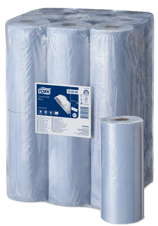 Tork Advanced Blue Couch Roll 2Ply - 152250 - Case of 9 Rolls x 56m - 
