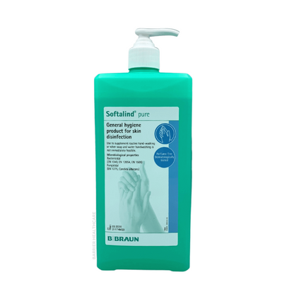 Softalind Pure 1000ML Hand Disinfectant Bottle - Dispensing Pump - 