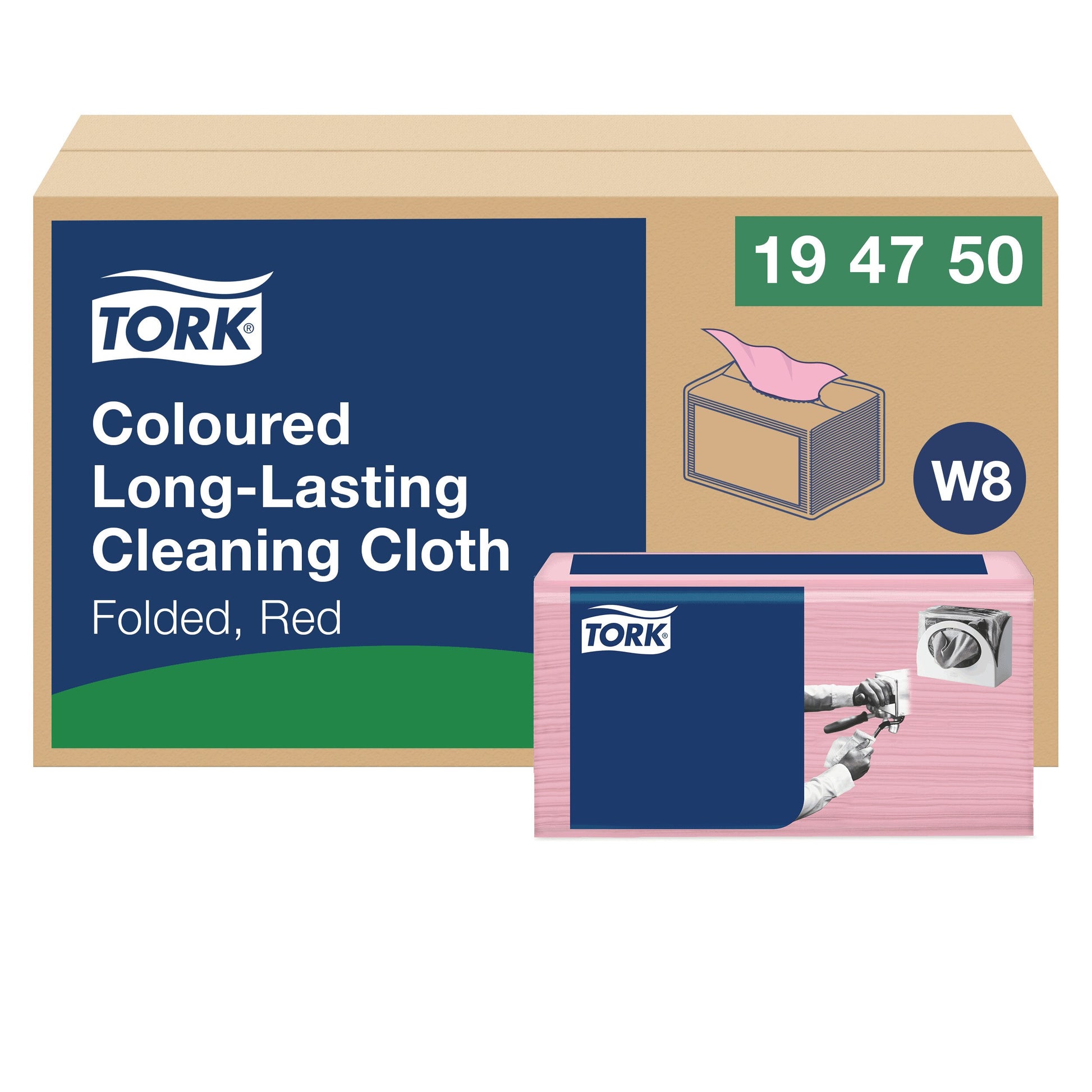 Tork Long-Lasting Cleaning Cloth in Red - Pack of 40 - 194750 - 