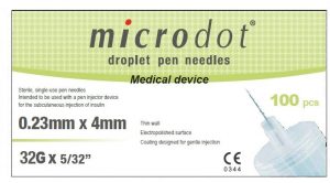 Microdot Droplet Pen Needles - 32G x 4mm - 
