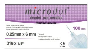 Microdot Droplet Pen Needles - 31G x 6mm - 