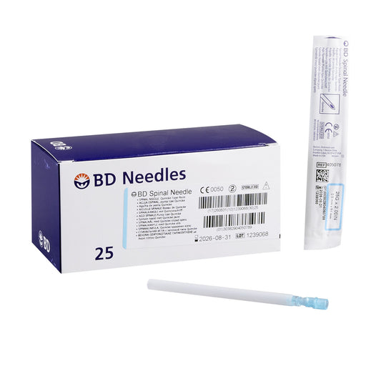 BD Quincke Spinal Needle 25G, 2" - Box of 25 - 