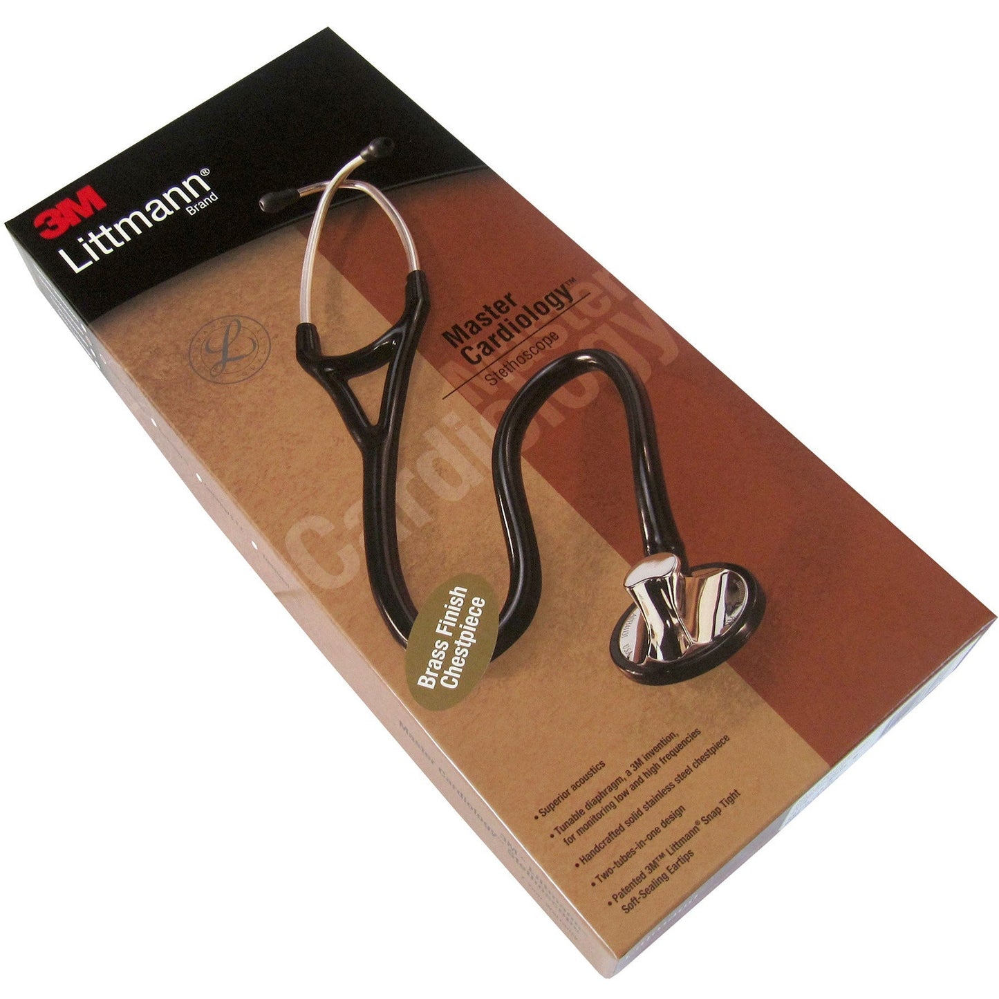Littmann Master Cardiology Stethoscope: Black & Brass 2175 - Over Engraved - Littmann Stethoscopes