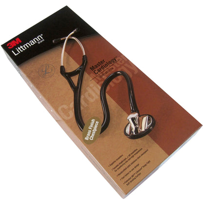 Littmann Master Cardiology Stethoscope: Black & Brass 2175 - Over Engraved - Littmann Stethoscopes