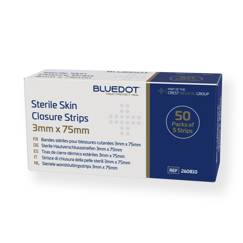 Blue Dot Skin Closure Strips 3mm x 75mm - Pack of 50 (S)