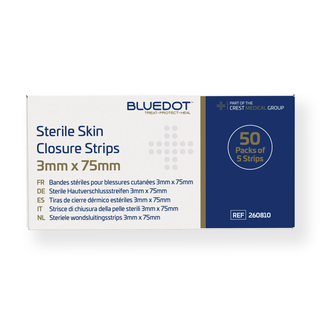 Blue Dot Skin Closure Strips 3mm x 75mm - Pack of 50 (S)