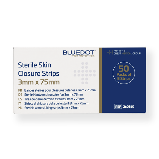 Blue Dot Skin Closure Strips 3mm x 75mm - Pack of 50 (S)
