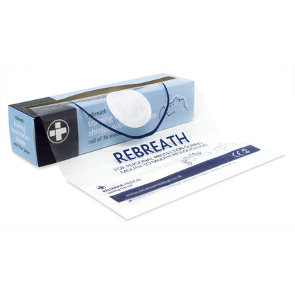 Rebreath Training Resus Face Shields with Filter - Paper Rolls of 36 - Case of 50