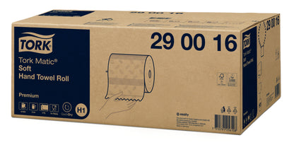 Tork Matic Premium Soft Hand Towel Roll White 2Ply - 100mtrs - Case of 6 Rolls - 