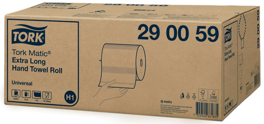 Tork Matic Extra Long Paper Hand Towels - White H1 - Box of 6 - 