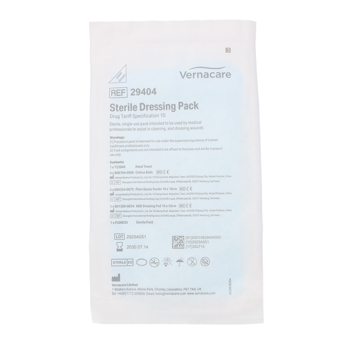 Drug Tariff Dressing Pack (sterile) Spec 10 - SINGLE - 