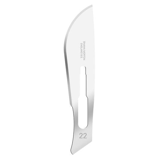 Blade No.22 Carbon Steel Non-Sterile Scalpel Blade - Pack of 100 - 
