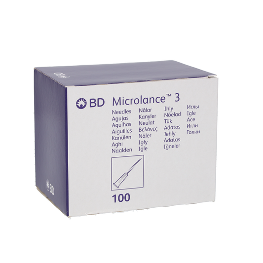 BD Microlance 3 needles, 21G, 25mm, 1", thin, regular, Green - Box of 100